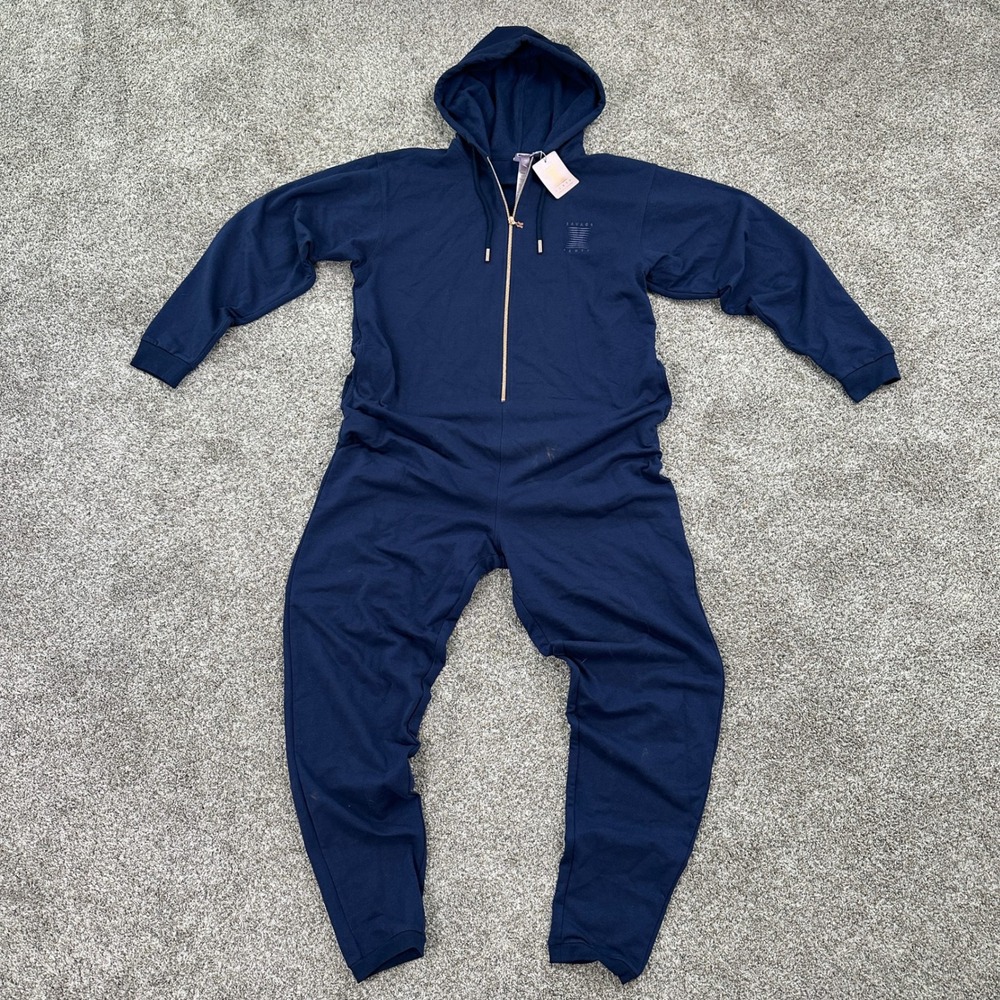Savage X Fenty Jumpsuit Unisex XL Navy Blue Hooded Fleece Half-Zip NEW